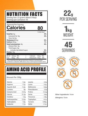 BulkSupplements.com Beef Bone Broth Protein Powder - Bovine Bone Broth Protein, Lactose Free Protein Powder - Dairy Free & Gluten Free, 22g per Serving, 1kg (2.2 lbs) (Pack of 1)