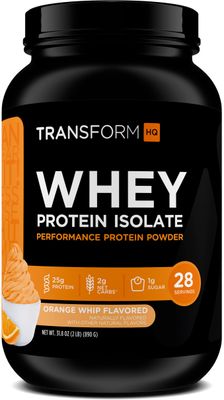 TransformHQ Whey Protein Isolate (WPI) Orange Whip Flavored 28 Servings - Preformance Protein Powder