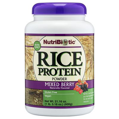 NutriBiotic - Mixed Berry Rice Protein, 1 Lb 5 Oz (600g) | Low Carb, Keto-Friendly, Vegan, Raw Protein Powder | Grown &amp; Processed Without Chemicals, GMOs or Gluten | Easy to Digest &amp; Nutrient-Rich
