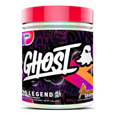 GHOST Legend All Out Pre-Workout Powder, Orange Cream - 20 Servings - Pre-Workout Supplement for Men &amp; Women - Energy &amp; Pumps - Caffeine, L-Citrulline, &amp; Beta Alanine Blend - Sugar Free