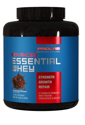 Prolab Advanced Essential Whey-Blend of Premium Whey Concentrate and Ultra Pure Whey Isolate Protein - BCAAs &amp; Natural Enzymes (Chocolate Mousse, 5 LB)