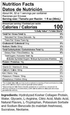 LiquaCel Concentrated Liquid Protein, Sugar-Free Apple, 32oz Bottle - Collagen Whey Arginine