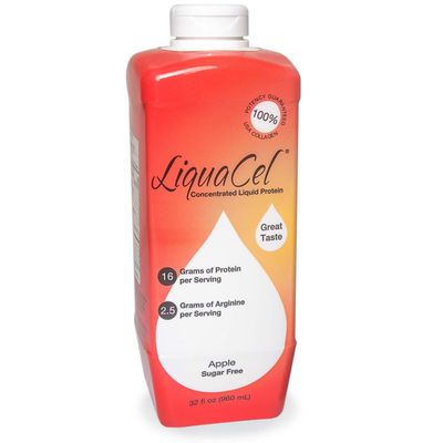 LiquaCel Concentrated Liquid Protein, Sugar-Free Apple, 32oz Bottle - Collagen Whey Arginine
