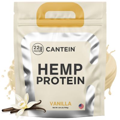 Cantein Organic Hemp Protein, Vegan Protein Powder, Plant Based Protein Powder, Organic Protein, Dairy Free Protein Powder, Clean Protein Powder for Women, Plant Protein Powder, Gluten Free- Vanilla