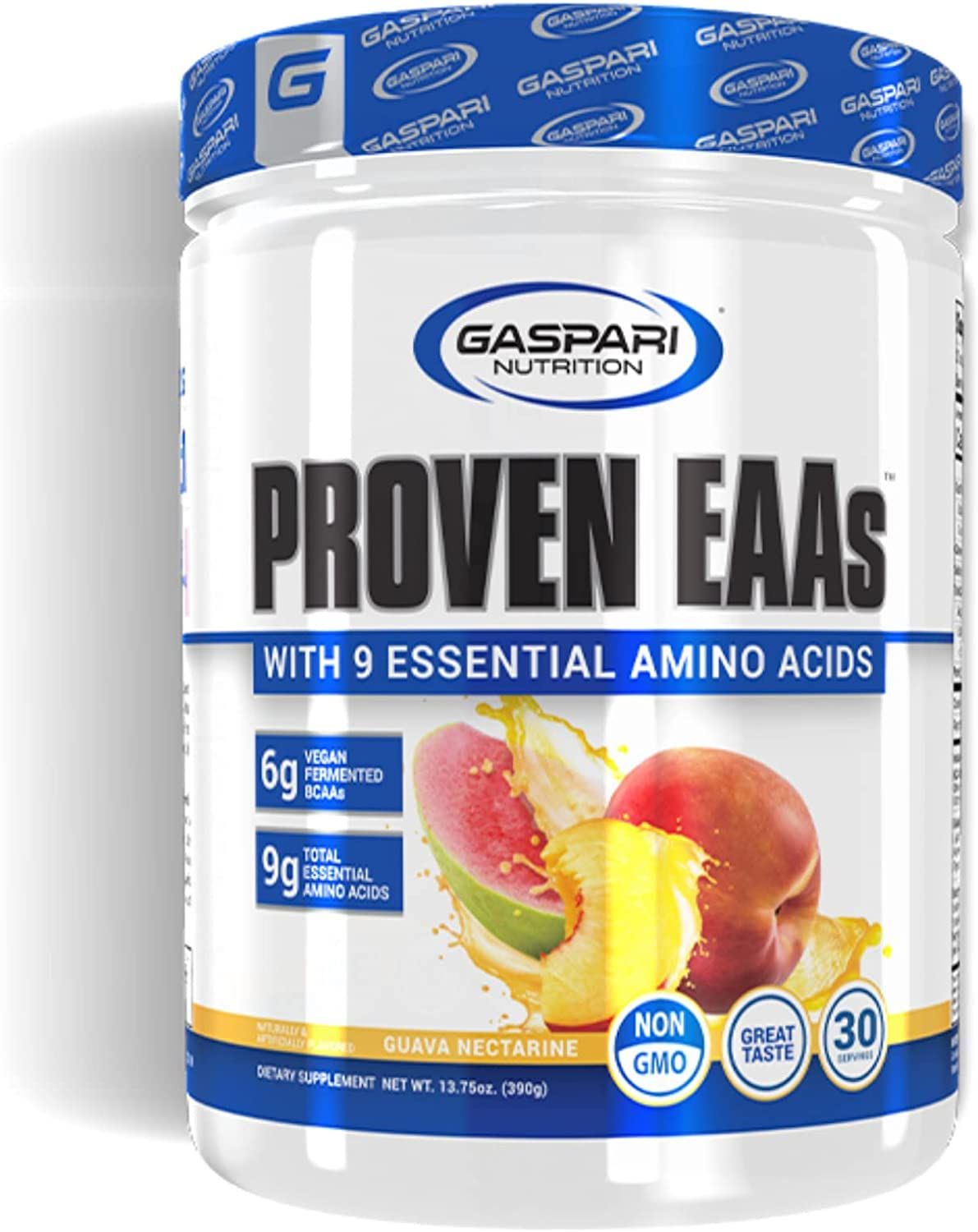 Gaspari Nutrition Proven EAAs, Vegan Fermented EAAs, Enhances Recovery &amp; Replenishes Electrolytes, Non GMO (30 Servings, Guava Nectarine)