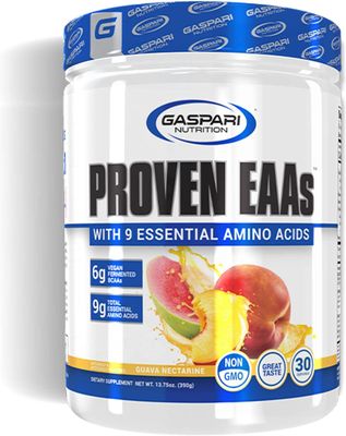 Gaspari Nutrition Proven EAAs, Vegan Fermented EAAs, Enhances Recovery &amp; Replenishes Electrolytes, Non GMO (30 Servings, Guava Nectarine)