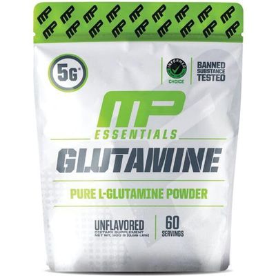 MusclePharm Essentials Glutamine, Pure L-Glutamine Powder Supplement for Post Workout Muscle Recovery, Energy &amp; Gut Health, 5g L Glutamine Powder per Serving, Gluten-Free, Unflavored, 60 Servings