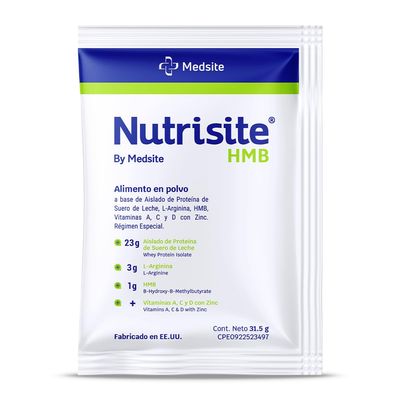 Nutrisite HMB - Special Medical Purpose Food, Single Pack - Modular Powdered Formula Based on Whey Protein Isolate, L-Arginine, HMB, Vitamins A, C, D, and Zinc - Mix with Orange Juice (1.11 Oz) Nutrisite HMB - Special Medical Purpose Food, Single Pack - Modular Powdered Formula Based on Whey Protein Isolate, L-Arginine, HMB, Vitamins A, C, D, and Zinc - Mix with Orange Juice (1.11 Oz)