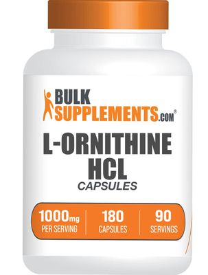 BulkSupplements.com L-Ornithine HCl Capsules - L-Ornithine Hydrochloride - Ornithine Capsules - Amino Acids Supplement - L Ornithine 1000mg - 2 Capsules per Serving, 90-Day Supply (180 Capsules)