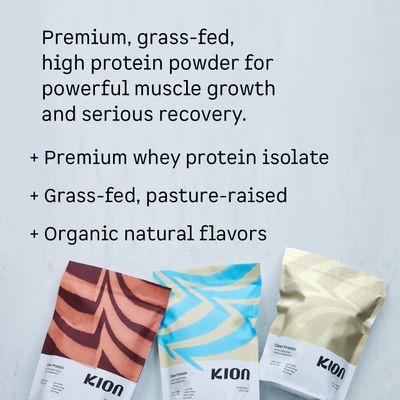 Kion Clean Protein | Grass-Fed &amp; Pasture-Raised Whey Isolate Protein Powder | Smooth Vanilla | 30 Servings