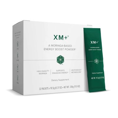 Isagenix XM+ - Moringa-Based Energy Boost Powder with Naturally Sourced Caffeine - Convenient Individual Serving Packets - 32 Servings - Fruit Flavor
