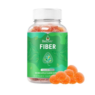 BeLive Fiber Gummies - Prebiotic Fiber Supplement with Chicory Root &amp; Inulin for Digestive Support &amp; Overall Gut Health I Vegan, Sugar Free Gummies for Adults &amp; Children | 60 Ct - Apple Flavor