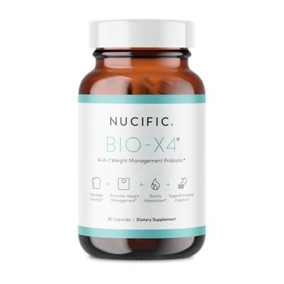 Nucific Bio-X4 4-in-1 Weight Management Probiotic Supplement, 90 Count.