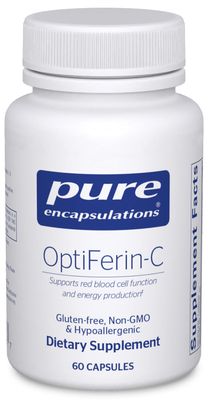 Pure Encapsulations OptiFerin-C - for Red Blood Cells &amp; Energy - Iron Absorption Support - Energy Supplement* - Vitamin C Enriched - Gluten Free &amp; Non-GMO - 60 Capsules