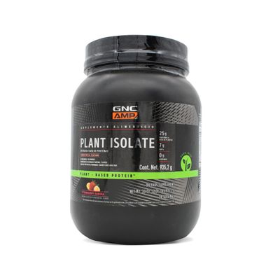 GNC AMP Nature-Based Protein | Vegan Protein for Muscle Growth &amp; Repair | Fuels Athletic Strength &amp; Performance | Strawberry Banana | 28 Servings