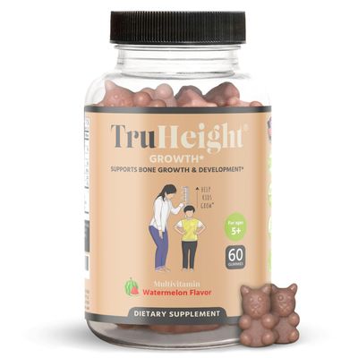 TruHeight Growth Gummies (Watermelon) Natural Growth &amp; Development Supplement for Kids &amp; Teens - Endorsed by Pediatricians - Vitamin D, K, Calcium &amp; Ashwaganda, Bone Strength - Kids Vitamins, Ages 5+