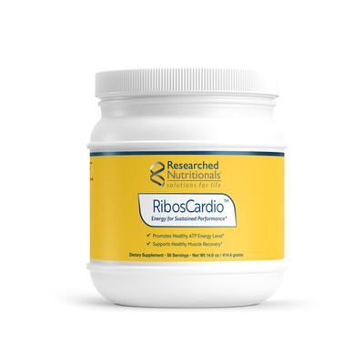 Researched Nutritionals RibosCardio ATP Energy Powder - D Ribose &amp; L Carnitine Supplement with Magnesium, Malic Acid - Supports Muscle Recovery, Heart Health &amp; Brain Health (41.4 g)