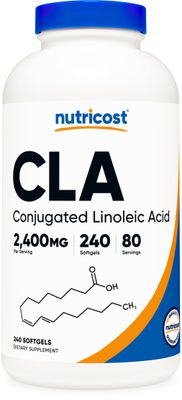 Nutricost CLA (Conjugated Linoleic Acid) 2,400mg, 240 Softgels - Gluten Free, Non-GMO, 800mg Per Softgel
