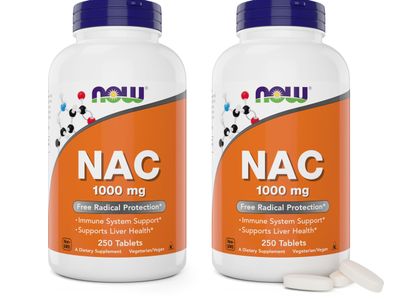 NOW Foods NAC 1,000 mg, 250 Tablets (Pack of 2), N-Acetyl-Cysteine Supplement, 1000mg (1 gram) per Tablet - Vegetarian, Non-GMO