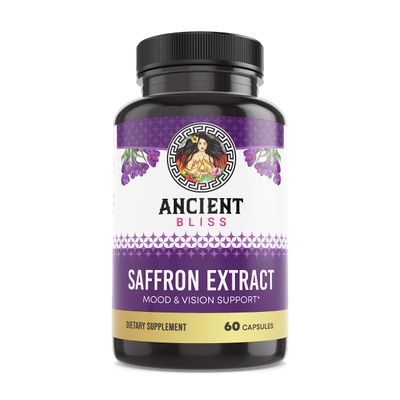 Ancient Bliss Saffron Extract Capsules Mood &amp; Eye Support Supplement, Saffron Extract Appetite Suppressant Weight Management for Women &amp; Men (60 Capsules)