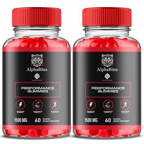 (2 Pack) Alpha Bites Gummies, Alpha Bites Advanced Strength Daily High Drive and Overall Healthy Lifestyle Support Supplement Gummy, AlphaBites Natural Health Support Supplement Formula (120 Gummies)