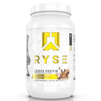 Ryse Loaded Protein Powder | 25g Whey Protein Isolate &amp; Concentrate | with Prebiotic Fiber &amp; MCTs | Low Carbs &amp; Low Sugar | 27 Servings (Cinnamon Toast)