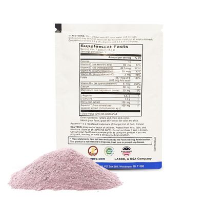 L-ARGININE PRO Supplement ON-The-GO Single Serve Travel Packets - 5,500mg of L-arginine Plus 1,100mg L-Citrulline (Grape Berry, 30 Packets)