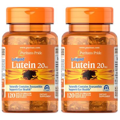 Puritan&#39;s Pride Lutein and Zeaxanthin Supplements for Eyes, Zeaxanthin 800mcg plus Lutein 20mg Once Daily Softgels, 240 Day Supply - 120 Count (Pack of 2) (Package May Vary)