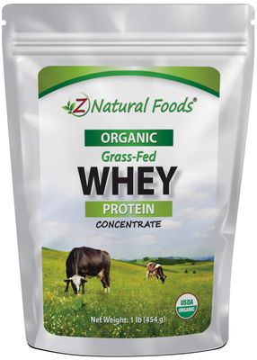 Z Natural Foods Organic Whey Protein Concentrate - Nutrient-Dense Grass Fed Whey Protein Powder - Cold Processed Pure Whey Protein with Essential Amino Acids for Nutrition &amp; Fitness, Unflavored, 1 lb