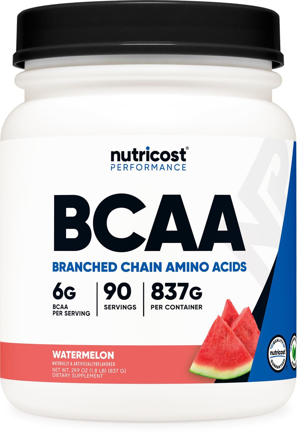 Nutricost BCAA Powder (Watermelon, 90 Serv) - Optimal 2:1:1 Ratio