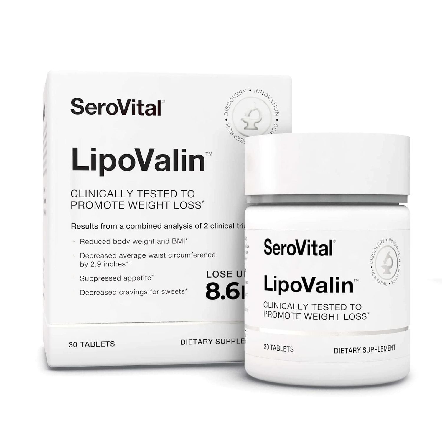 Serovital LipoValin Clinically Validated Weight Loss Pills for Women - Diet Pill, Appetite Suppressant, Stimulant-Free Weight Loss Supplement - 30 Tablets