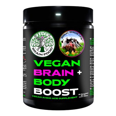 Vegan Brain &amp; Body Boost: The Cherry On Top of A Plant-Based Lifestyle | Working Intelligence | Anti-Aging | Physical Fitness | Vegan Amino Acids - Creatine, Taurine &amp; Beta Alanine | 40 Servings/300g