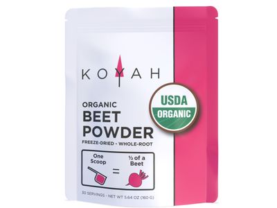 KOYAH - Organic USA Grown Beet Powder (1 Scoop = 1/2 Beet): 30 Servings, Freeze-Dried Beetroot, Whole-Root Powder, Add to Water, Juice or Smoothies.