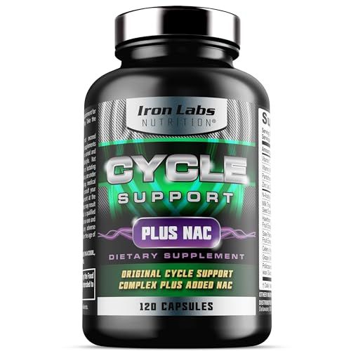 Iron Labs Nutrition: Cycle Support Plus NAC (N-Acetyl-L-Cysteine) - Kidney and Liver Support Supplement - On Cycle Support Supplements for Men - N Acetyl L Cysteine and Milk Thistle (120 Capsules)