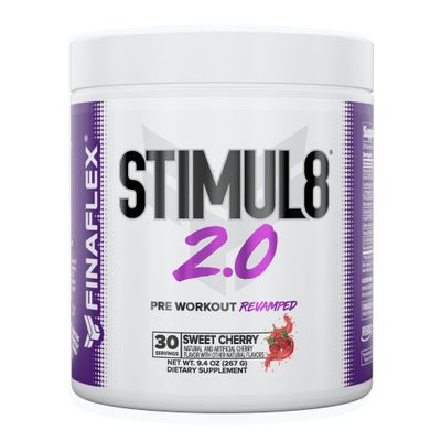 FINAFLEX STIMUL8 2.0 Pre Workout, Sweet Cherry - Delivers Energy, Focus &amp; Strength - with Beta-Alanine, Alpha GPC &amp; Caffeine - 30 Servings