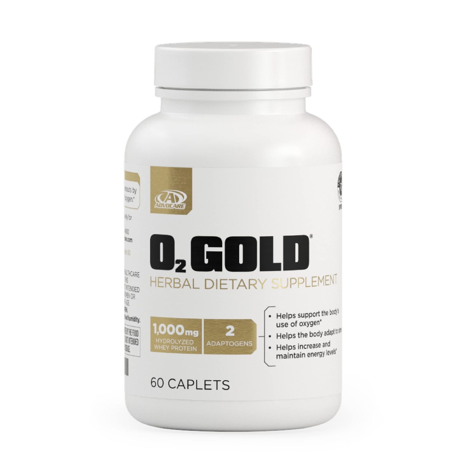 AdvoCare O2 Gold - Blood Oxygen Supplement with Rhodiola Rosea Root &amp; Hydrolyzed Whey Protein - Supports Energy* - 60 Caplets