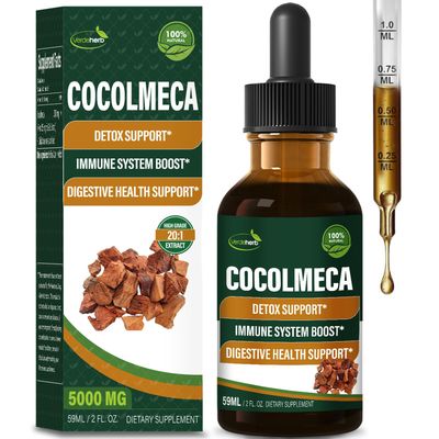 Verdeherb Cocolmeca Bark Liquid Drops, Nature Herbal Extract Supplement for Body Detox Cleanse Support, Immune System Boost &amp; Digestive Health. Gotas de Cocolmeca 2oz