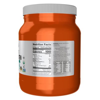 NOW Foods Sports Nutrition, Certified Organic Whey Protein 19 g, Unflavored Powder, 1-Pound