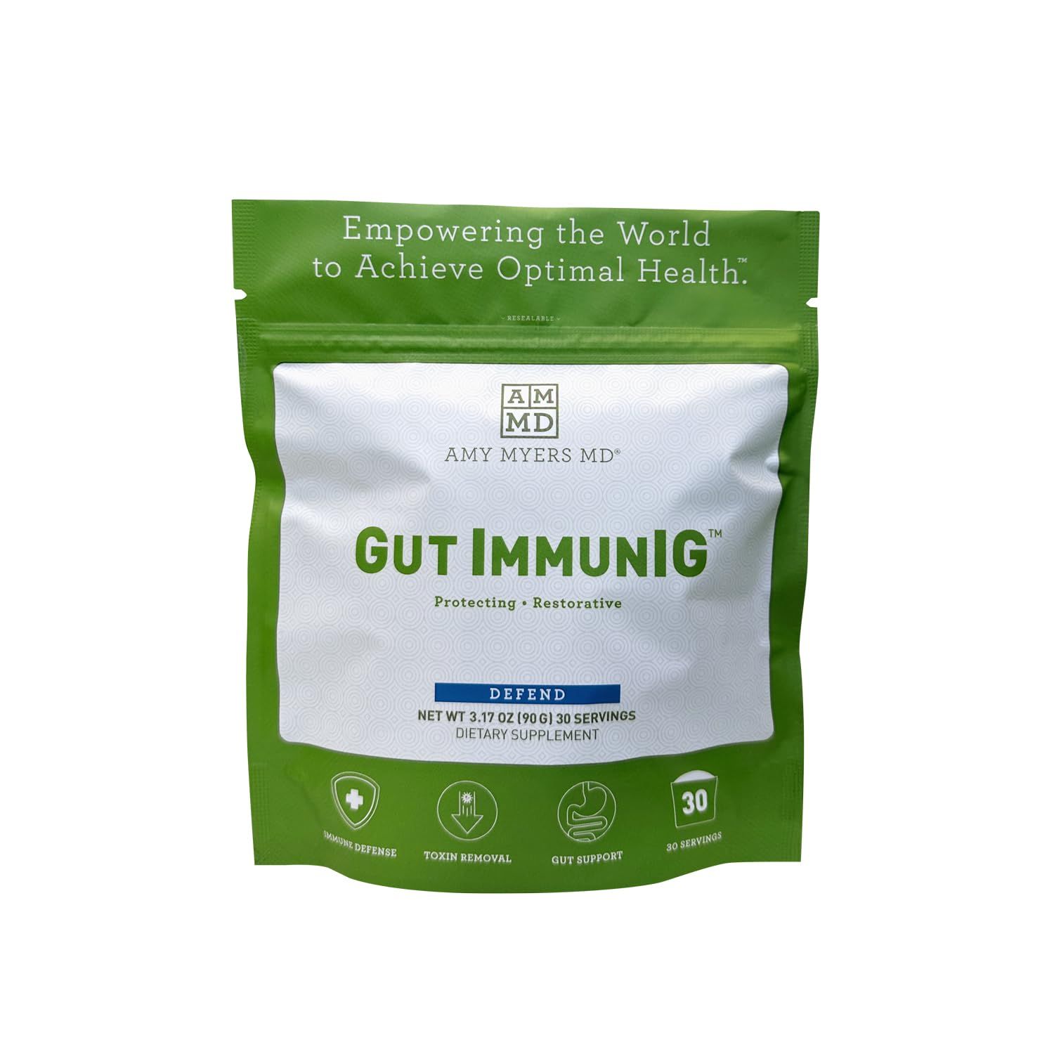 Amy Myers MD Gut ImmunIG - Gut Supplement for Gut Health - Digestive Health Supplement for Immune System Support - Immunoglobulin Powder Aids Healthy Gut Function - 90g (30 Servings)