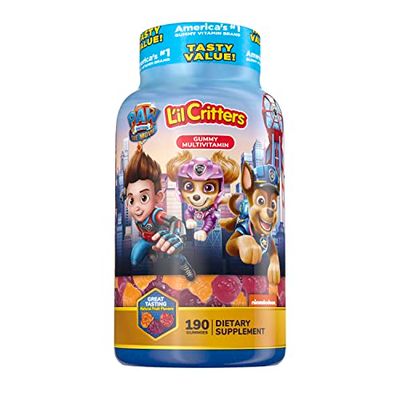 Lil Critters Paw Patrol Gummy Vites Daily Gummy Multivitamin for Kids, Vitamin C, D3 for Immune Support Cherry, Orange and Blueberry Flavors, 190 Gummies