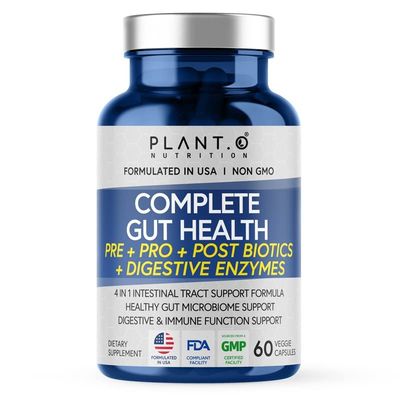 4-in-1 Prebiotic Probiotic &amp; Postbiotic for Women &amp; Men, Complete Gut &amp; Digestive Support Supplement, Pre Post Probiotics &amp; Digestive Enzymes 60 Capsules