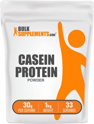 BulkSupplements.com Casein Protein Powder - Micellar Casein Powder, Protein Powder Casein, Casein Powder - Gluten Free &amp; Soy Free, 30g per Serving, 1kg (2.2 lbs) (Pack of 1)