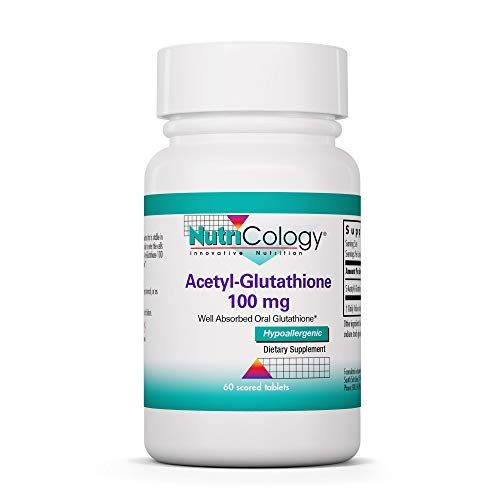 Nutricology Acetyl-Glutathione - S-Acetyl-L-Glutathione, Well Absorbed, Oral Glutathione, Immune Support, 100 mg Supplement - 60 Count