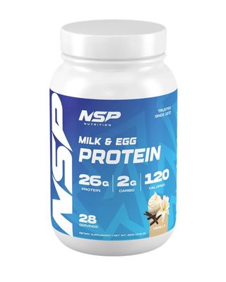 NSP Nutrition Milk &amp; Egg Protein Powder | 26g Protein | 28 Servings | Perfect for Sensitive stomachs | no Bloating | Build Muscle | Protein for Sensitive stomachs French Vanilla