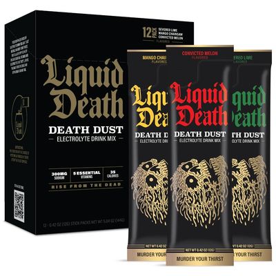 Liquid Death Electrolyte Death Dust - Hydration Powder Packets - 12-Stick Variety Pack - 3 Flavors - Mix 1 Stick with 16 oz Water