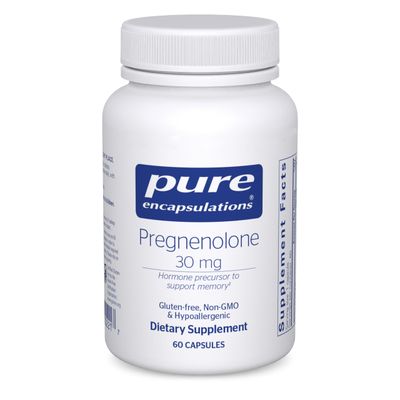 Pure Encapsulations Pregnenolone - 30 mg - Hormone Support - Memory Support &amp; Brain Supplement - Gluten Free &amp; Vegan - 60 Capsules