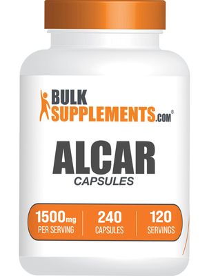 BulkSupplements.com Acetyl L-Carnitine Capsules - ALCAR HCl, Carnitine Supplement - ALCAR Capsules, Acetyl L-Carnitine 1500mg - Gluten Free, 2 Capsules per Serving, 240 Capsules