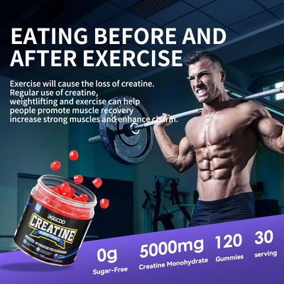 KGGCDD Creatine Monohydrate Gummies Sugar Free, 5g of Creatine Monohydrate per Serving for Muscle Maximum Strength, Energy Focus Endurance, creatine Supplements for Women Men 120Count Mixed Berry