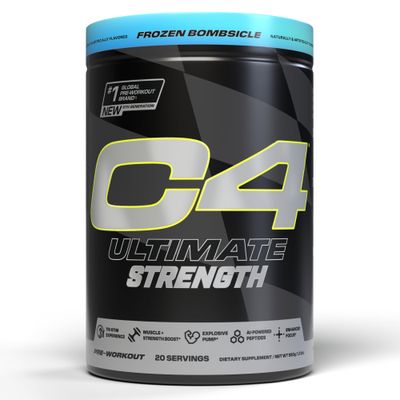Cellucor C4 Ultimate Strength Pre Workout Powder - Tri-Stim Experience 300mg Caffeine+TeaCrine+Dynamine - Creatine &amp; Beta-Alanine - Energy Supplement for Men &amp; Women - Frozen Bombiscle, 20 Servings