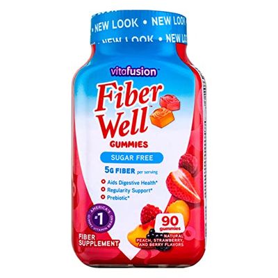VitaFusion, Fiber Well Gummies, Fiber Supplement, Assorted Flavors - 90 gummies, Pack of 3